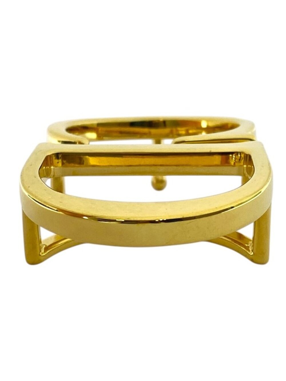 Dior CD Belt Buckle Gold Metal Coordination Accent Style Ring - Picture 8 of 10